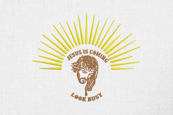A Humorous Faith-Based Embroidery Design for Craft Markets