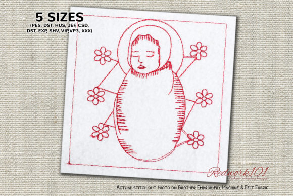 A Professional's Review of Baby Jesus Born Redwork Design