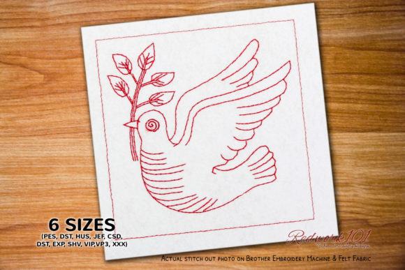 An Embroidery Designer Reviews the Dove Redwork Design