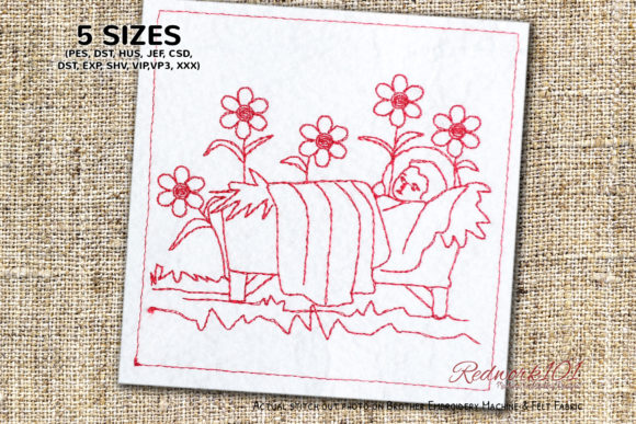 Christmas Nativity Baby Jesus Redwork Embroidery Review