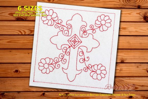 Embroidery Designer Review: Christian Cross with Floral Design